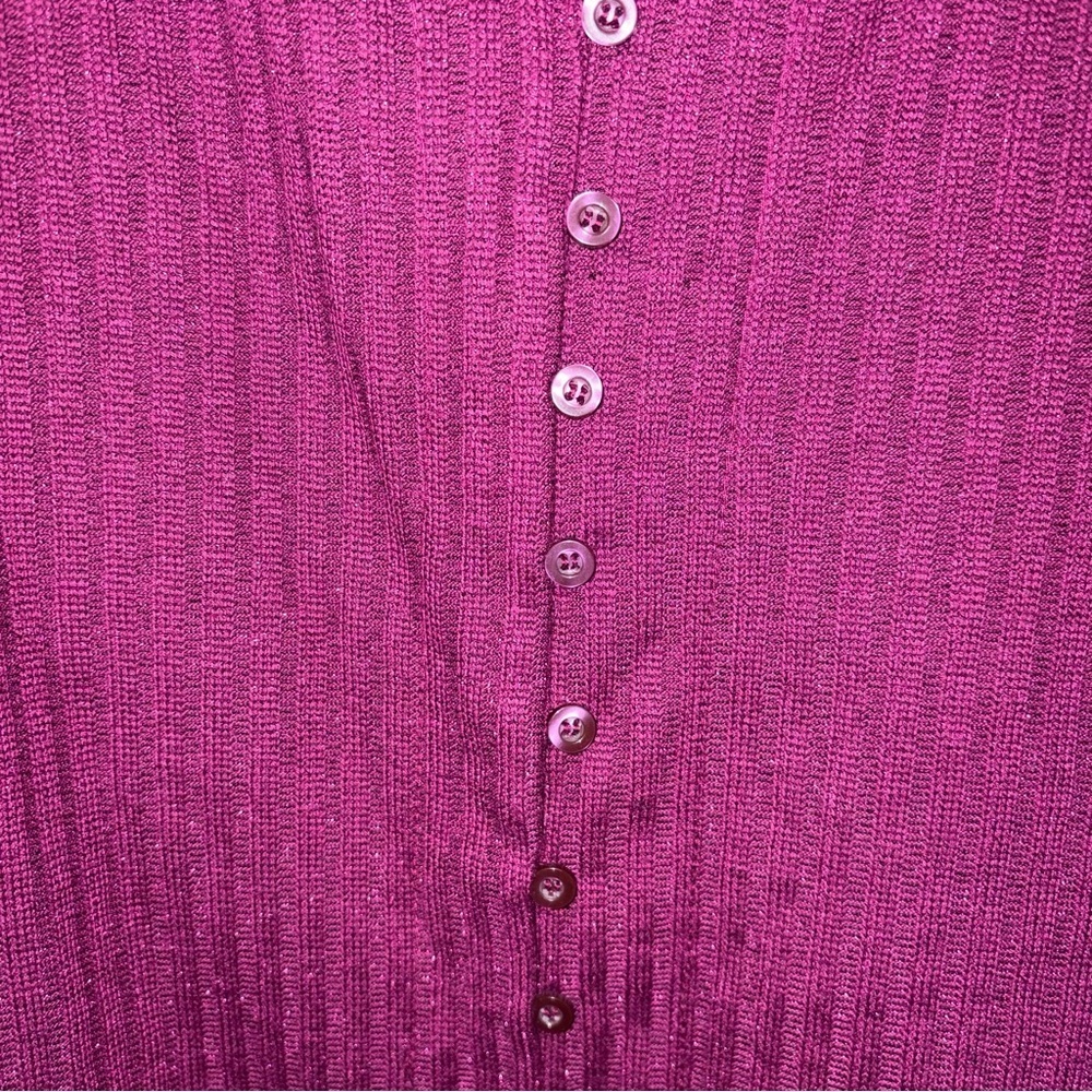 Anthropologie Maeve Meryl Purple Shimmer Button Front Cardigan Sweater Medium - Picture 5 of 8